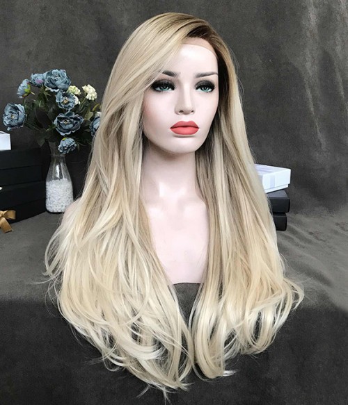 Blonde Queen Creamy Blonde With Beige Blonde Highlights Synthetic