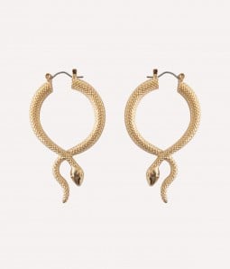 Metallic Snake| Gold Hoop Earrings