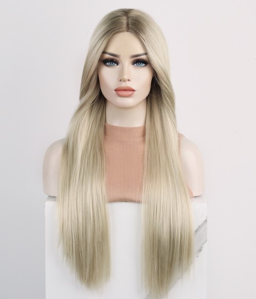 Barbara Icy Blonde Long Straight Synthetic Wig Uniwigs ® Official Site 5456