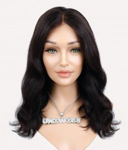 Nia | Long Bob 13” x 6” Lace Front Human Hair Wig | Lightly Bleached Knots