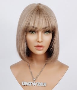 Sample Wig Style Z98 | Blonde Bob Remy Human Hair Lace Front Wig with Bangs | Final Sale