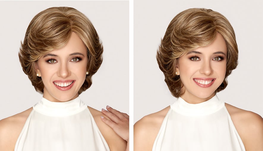 Caramel Brown Real Tress Blend Mono Top Wig 100% Handtied