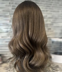 8.5” X 9” Vera Mono Top Brown Balayage Hair Topper