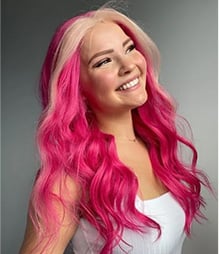 Hot Pink | Money Piece Remy Human Hair Lace Front Wig