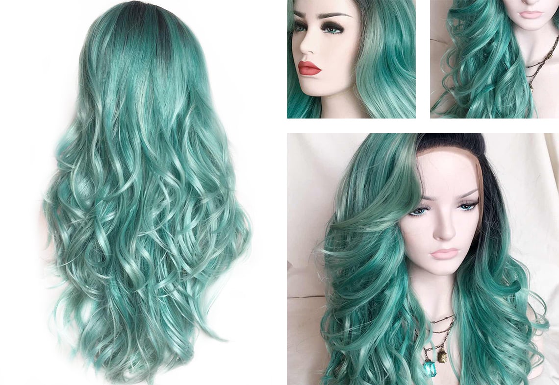 mint colored wig